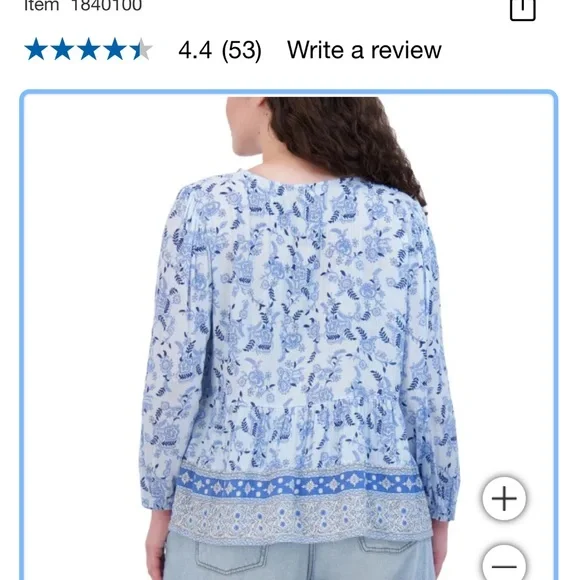 Lucky Brand Floral Blue Women's Top Medium NWT - Picture 6 of 6